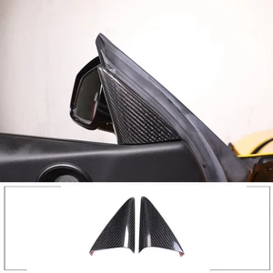 Carbon Fiber Interior Door A Pillar Triangle Trim Cover For GR Supra MK5 2019-25 - Picture 1 of 10