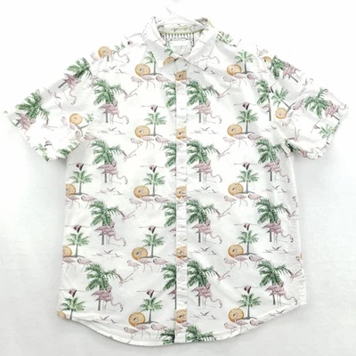 Cactus Man Ricky Singh Shirt Mens Large Tropical Flamingo Short Sleeve Button Up - Image 1 of 4