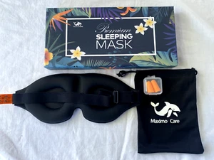 3D Memory Foam Eye Sleep Mask Soft Padded Shade Cover Rest Relax + Earbuds NIP - Picture 1 of 5