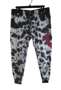 NWT True Religion Mens Tie Dye Loungewear Jogger Pants XL Black/White $80 - Picture 1 of 2