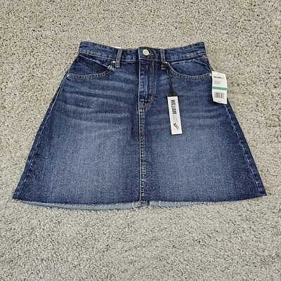 Falda William Rast Niñas Junior 24 Denim Lavado Oscuro Maya Línea A Elastizada 25x15 Foto 1 de 4