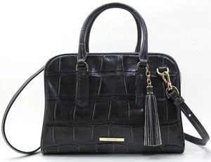 NUEVO Cartera de cuero genuino BRAHMIN Marissa Nocturnal Lysander gris oscuro con defectos - Imagen 1 de 8