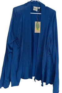 NWT Womens Nurture Rayon Blend Knit Open Cardigan Sz XL Blue Draped - Picture 1 of 7