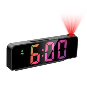 Projection Alarm Clock, Alarm Clocks with Projection on Ceiling Black-colorful - Picture 1 of 8