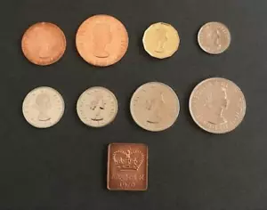MONEDAS DE PRUEBA 1970 MITAD, UNO, TRES, SEIS PENIQUES FLORÍN, MEDIA CORONA Y FICHA QUE ELIJAS - Imagen 1 de 18