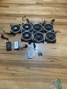 Pc fans upHere 120mm RGB Case Fans LED BLACK 7 fans - Afbeelding 1 van 5