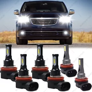 FOR Chrysler Town & Country 2010-2016 6Pcs Combo LED Headlight + Fog Light Bulbs - Bild 1 von 12