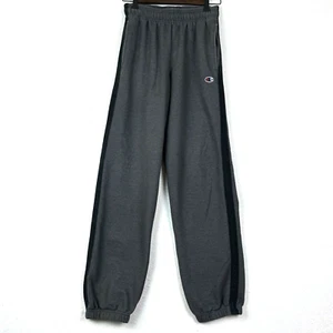 Vintage Champion Sweatpants Mens Small Gray Running RARE Y2K Exterior Size Logo - Picture 1 of 14