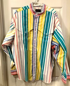Panhandle Slim Colorful Striped Shirt Front and Back Vent XXL - Picture 1 of 6