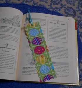 Bookmark EASTER EGG Themed Handmade Fabric or Cloth Bookmark with Ribbon - Picture 1 of 4