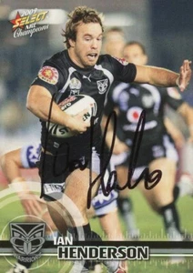 Signed 2009 New Zealand Warriors NRL Select Champions Card - Ian Henderson - Bild 1 von 3