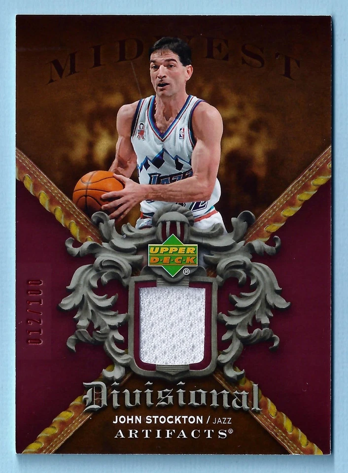 JOHN STOCKTON 2007/08 UD ARTIFACTS DIVISIONAL ARTIFACTS GAME JERSEY # 12/100 - Image 1 of 1