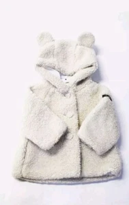Il Gufo Baby Bear Ears Sherpa Long Sleeved Buttoned Jacket Beige Size 9 M - Picture 1 of 7