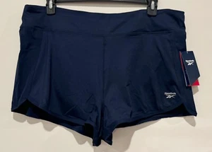 NWT Reebok Women's Slim All Day Vector  Maritime Blue Shorts Size 2XL - Picture 1 of 2