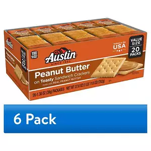 Austin Peanut Butter on Toasty Sandwich Crackers Single Serve Snack Crackers 6ct - Picture 1 of 3