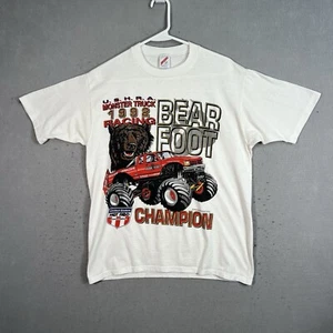 Vintage 90s Bear Foot Monster Truck Dodge Dakota T Shirt Adult Large White Mens - Picture 1 of 15