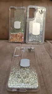 Lot of 3 Samsung Galaxy S21+ - Glitter Liquid Cell Phone Cases - Picture 1 of 8