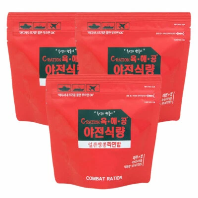 3packs korean Spicy Champon noodles Rice Meal ready to eat MRE freeze dried food