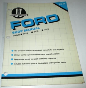 Ford 2810 2910 3910 Tractor I&T Shop Service Repair Workshop Manual FO-43 1989 - Imagen 1 de 4
