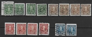 1935 Canada KING GEORGE V Set of 14 Used Definitive Stamps, SC # 217||221 *F* - Picture 1 of 2