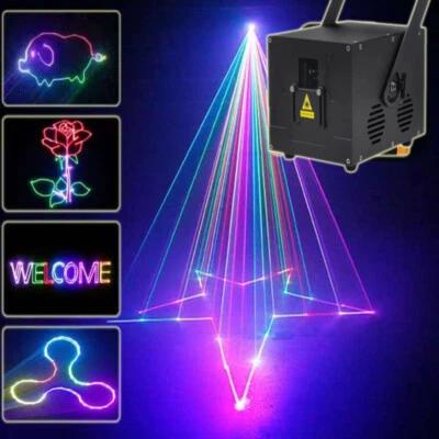 2W 3W 5W RGB Animation Laser Projector DJ Lighting ILDA Stage Laser Beam Light - Image 1 of 4