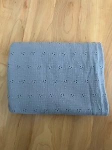 Musselin, Double Gauze, florale Lochstickerei, hellblau, 1,5m x vB - Bild 1 von 3