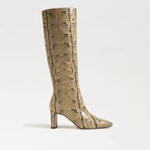 Sam Edelman Sylvia Damenstiefel weite Waden, hellbraun Python-Prägung Lthr, 6,5M, neu im Karton - Bild 1 von 14