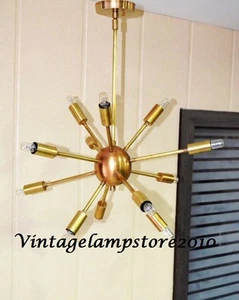 Vintage Decorative Brass Mid Century 12 Arms Sputnik chandelier Home Decor - Picture 1 of 7