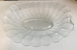 Fenton San Toy Crystal Art Glass Bowl Frosted Etching Vintage 1930s - Picture 1 of 8