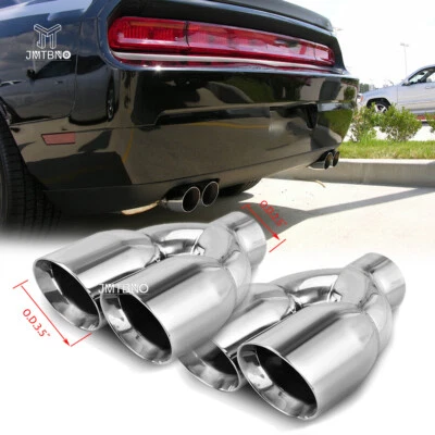 Сварной выпускной наконечник 2,5 дюйма 3,5 дюйма наружный 9,5 дюйма двойная стенка для Dodge Challenger 06-2023 - Изображение 1 из 4