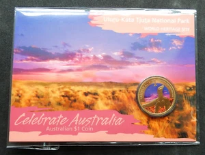 Australia $1, 2012. Colorized lizard. Uluru-Kata Tjuta Natl Park. World Heritage - Picture 1 of 2