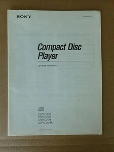 SONY Compact Disc Player Operating Instructions CDP-C305/C205/C201 & CDP-C301M - Picture 1 of 2