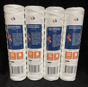 (4) FOUR “5 Micron” String Wound Sediment Water Filter Cartridges 10"x2.5" - Picture 1 of 5