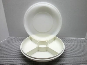 Tupperware 1708 5-Section Relish Almond Snack Serving Tray Sheer 1709 Lid - Picture 1 of 9