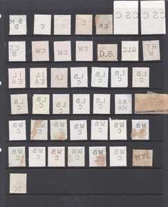 Collection of 41 various GB Perfin Used Stamps - commercial perforations - Picture 1 of 2