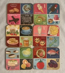 Jason Coasters Cork Make The Occasion Set Sottobicchieri Nuova Zelanda Kiwiana Foods A-Z - Foto 1 di 4