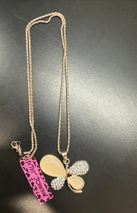 Betsy Johnson Rose Gold Toned Butterfly Necklace - Picture 1 of 4
