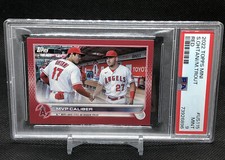 2022 Topps Mini Shohei Ohtani Mike Trout Red /5 MVP Caliber US115 PSA 9 Pop 1