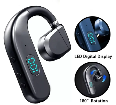 Bluetooth 5.4 Wireless Earbuds Ear Hook Bone Conduction Headphones Driving W/Mic - Image 1 of 4