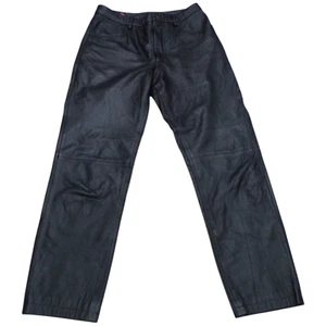 American Classics Colebrook Men's Leather Motorcycle Pants 32x31 Black 100% Leat - Picture 1 of 10