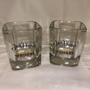 Set of 2 Jack Daniels Square Whiskey Tumbler Rocks Glass Cups Lowball Set Gold - Picture 1 of 5