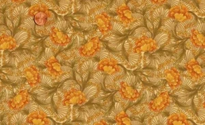 CLEARANCE - 4+YD GOLDEN AUTUMN FLORALS QUILT FABRIC - KAUFMAN - Picture 1 of 1