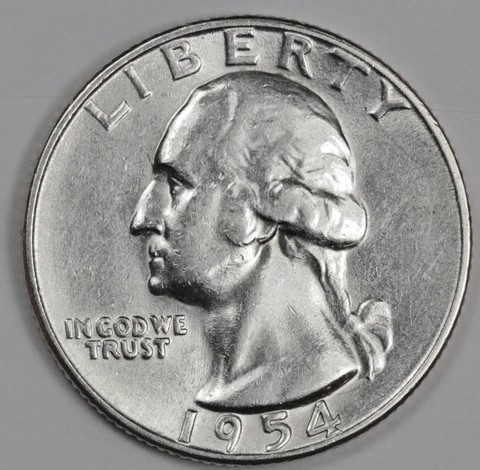 1954-s Washington Quarter.  High Grade.   (Inventory A) Cover