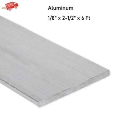 Barra de aluminio culata plana 1/8" x 2-1/2" x 6 pies aleación 6061 72" longitud Foto 1 de 4
