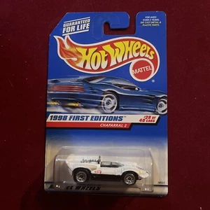 1997 Hot Wheels #669 First Editions 28/40 CHAPARRAL 2 White w/Chrome Lace Spokes - Picture 1 of 2
