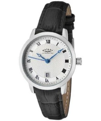 NEW ROTARY LS42825/01 LADIES ANALOG SILVER DIAL WATCH LEATHER - Image 1 of 4