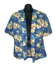 Camisa hawaiana para hombre Edwards talla M poliéster bolsillo delantero con botones campamento - Imagen 1 de 8
