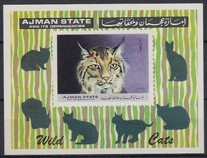 Ajman 1971 ** Bl.360 animales animales gatos depredadores big cats - Imagen 1 de 1