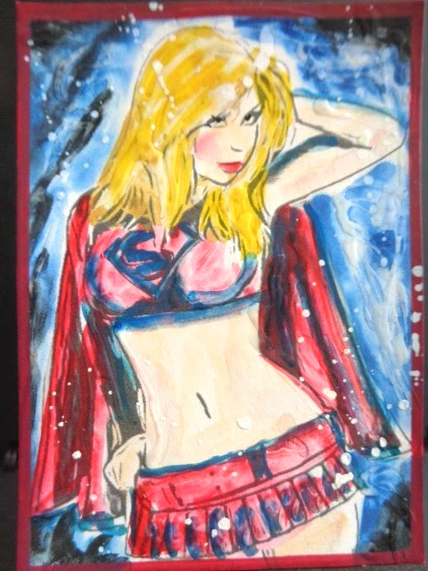 Arte abstracto ATC ACEO - SUPERGIRL Foto 1 de 1