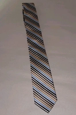 Pierre Cardin Slim Mens Business Dress Casual Tie Necktie Blue Brown Stripe  59" - Image 1 of 4